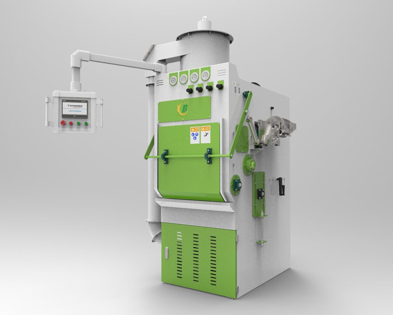 TB-NA400-4A履帶式自動(dòng)噴砂機(jī)，杭州自動(dòng)噴砂機(jī)-外形尺寸（mm）：135015002650 處理空間尺寸（mm）：400620 **載重：100kg 單工件**重量：8kg 噴槍數(shù)量···